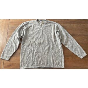 VTG Aeropostale Sweater Mens XL Gray V-Neck Wool Blend Pullover Italy Deadstock